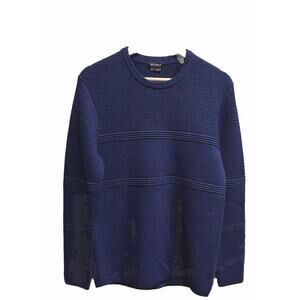 Aether Huckberry Nordic Navy 100% Wool Knit Men's Cooper Sweater Size S
